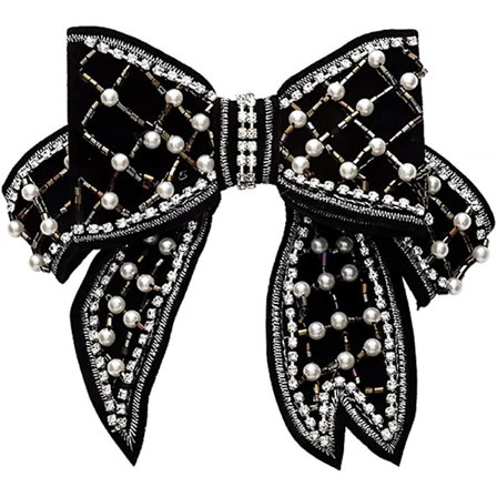 Stora rosett hårklämmor strass pärla hårnålar pärlor rosett alligator klämmor