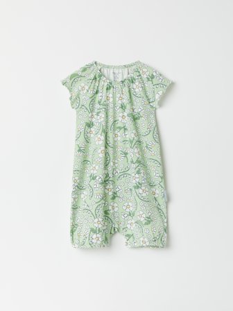 Polarn O. Pyret Playsuit blommig - 50 - barnkläder - green