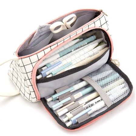 Stort case med stor kapacitet Canvas pennfodral