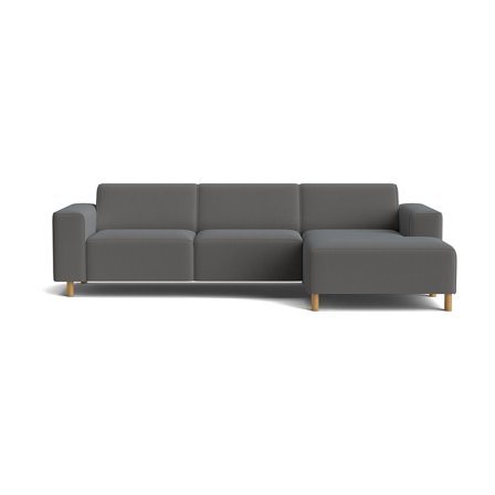 Seam chaiselong sofa, højrevendt - Lisboa Antracit - 280x150x78 - Sofa, chaiselong