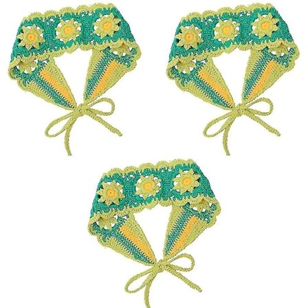 Hårbåndanaer Hovedbånd Til Kvinder - Hovedbånd Strikket Hårbånd Blomster Hovedindpakning Til Piger Grøn 3stk