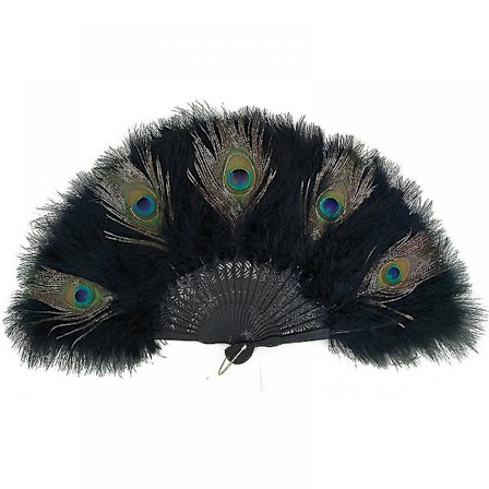 Höyhenviuhka 20-luvun vintage-tyylinen kokoontaitettava viuhka Charleston-tyylinen käsi-viuhka pukuun, tanssiesitykseen, teekutsuun, hääkoristeeksi (