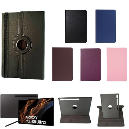 360 fodral Samsung Galaxy Tab S8 Ultra skärmskydd skal lila -