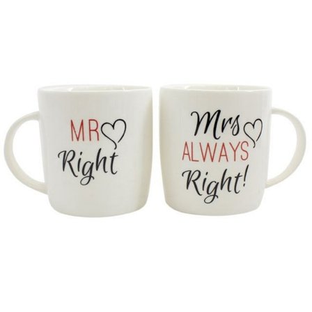 Something Different Mr Right/Mrs Always Right Mugg Keramisk Boxad