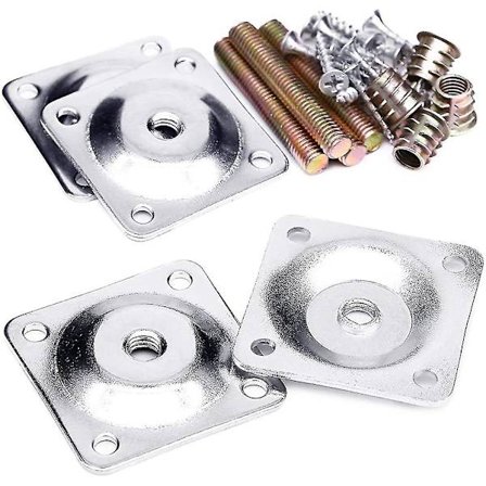 Benmonteringsplader, møbelbenfastgørelsesplader industriel styrke T-plade