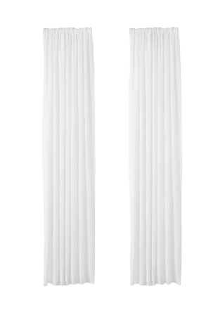 Åhléns Home Gardin i linnemix MAJA 130x250 cm, 2-pack Gardiner Vit ONESIZE