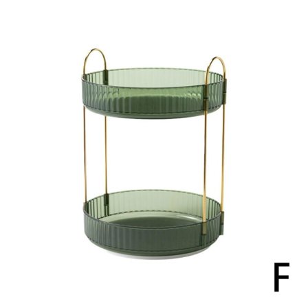 Roterende Makeup Organizer Stor kapacitet Kosmetisk Dresser Holde dark green2 32*23*21.5*5cm