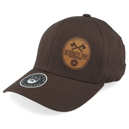 Bearded Man - Brun flexfit Caps - Wood Work Emblem Wooly Combed Brown Flexfit @ Hatstore