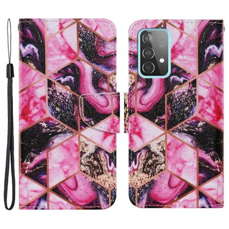 Wonderland Samsung Galaxy A53 5G Flip Etui - Lilla Marmor Mønster
