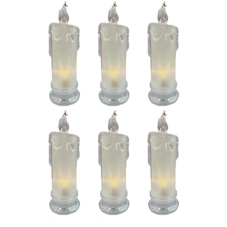 6 stk. LED flammeløse lys med batteridrevne lys/batterier til Valentinsdag soverom bursdag bryllup juledekorasjon