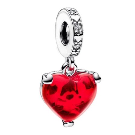 Speltema 925 sterlingsølv & natlampe hjerte & magisk blomst monster vedhæng egnet til originale damearmbåndsberlocker