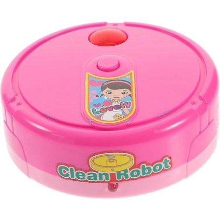 Robotdammsugare - Automatisk dammsugare för barn - Ljus- och ljudeffekter Låtsasleksaker för hushållssysslor Fantastiska presenter till barn (Rosa)