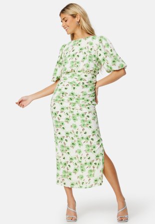 Bubbleroom Occasion Puff Sleeve Bow Midi Dress Klær