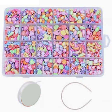 Perler sett akryl plast 24 celler smykker perler for armbånd halskjeder ankelkjeder håndverk tilbehør