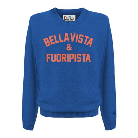 MC2 Saint Barth, Round-neck Knitwear Blauw, Heren, Maat:M