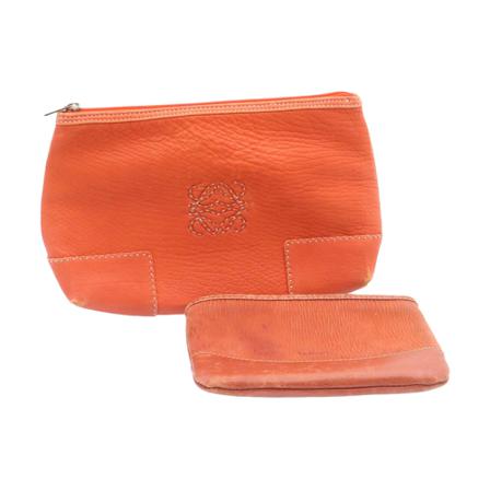 Loewe Pre-owned, Pouch Oranje, Dames, Maat:ONE Size,leer