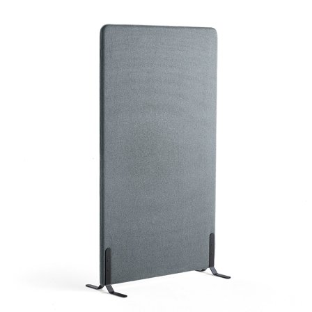 Raumtrenner ZONE, 1700 x 1000 x 46 mm, Stoff Rivet, schwarze Beine, blaugrau