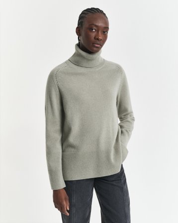 GANT Damen Weicher Rollkragenpullover aus Wolle mit Kaschmiranteil (XXL) Grün