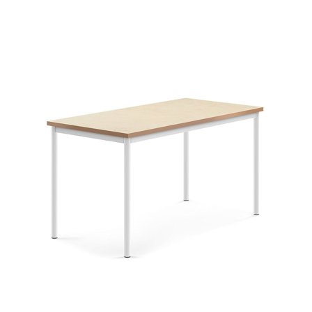 Desk SONITUS, 1400x700x720 mm, beige linoleum, white