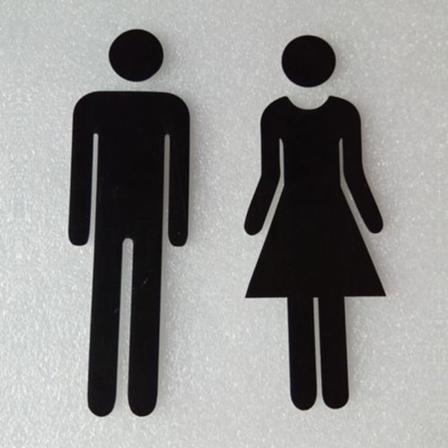 Sæt med 20 cm toilet skilte, toiletskilt til mænd og kvinder (Deep Space Black)
