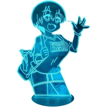 PVC 3D-lampa Uzaki-chan vill umgås Led ANIME-lampa Uzak