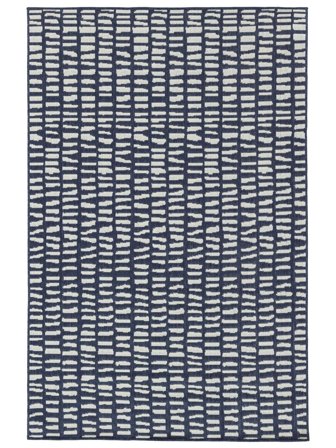 Tapete Para Interior/Exterior Lavável Pequeno Ray - Azul/Branco 140X200 Em Estilo Moderno