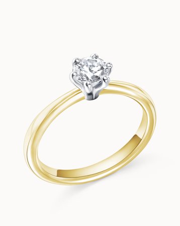Solitairering Daisy 18K Gultguld Naturlig Diamant 0.50 Carat - Forlovelsesringe & Vielsesringe hos Vanbruun