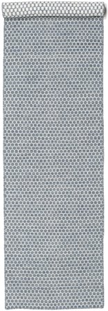Tapis De Laine Géometrique Kelim Honey Comb Bleu Corridor Petit