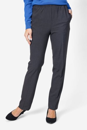 BRANDTEX - Anna Bukser "Sommer" - Grå Meleret - Regular Fit / Elastik i Taljen