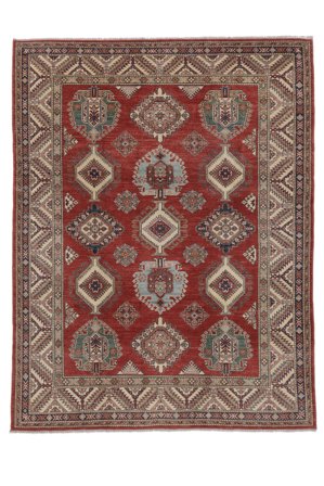 Tappeto Kazak Fine 236X312 Marrone/Rosso Scuro (Lana, Afghanistan)