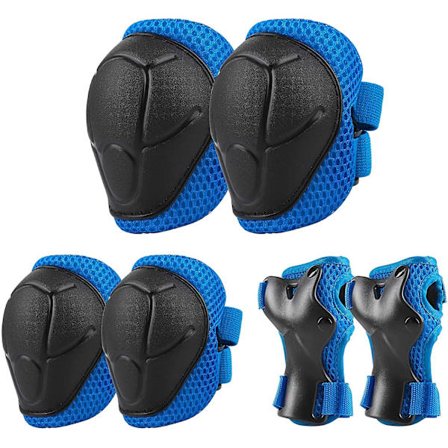 Knäskydd Armbågsskydd Handledsskydd Set för Barn Justerbara Remmar Kompatibla med Skateboardsporter