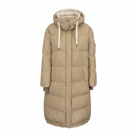 Brunello Cucinelli Long down Jakke in cotton blend inbo, Dame, Størrelse: 2XS
