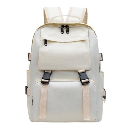 Låsdesign - Hvit studentsekk, ensfarget design