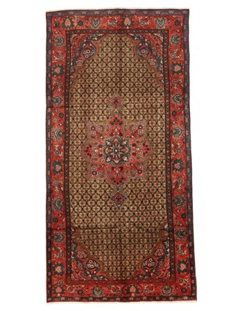 Hand Knotted Persian Koliai Rug 150X305 Brown/Dark Red