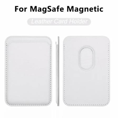 Luksus for Magsafe magnetisk skinn lommebok etui for iPhone 11 12 13 14 15 Pro Max S23 kortholder telefonveske deksel tilbehør White