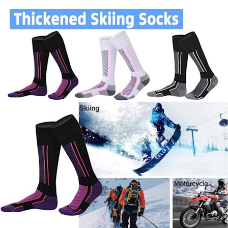1 Pair Ski Socks Thick Sports Snowboard Skiing Socks Men Women Kids Coldproof Thermal Stockings Winter Sports Accessories