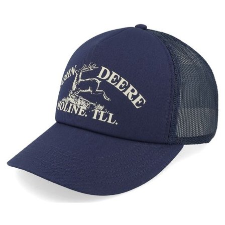 John Deere - Blå trucker Keps - Vintage Print Blue Trucker @ Hatstore