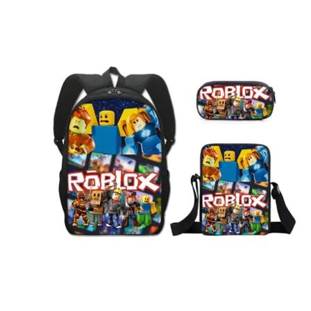 Set 3 sarjakuvaa lapsille Robloxing printed reppu Lasten koululaukku pojat tytöt Orange