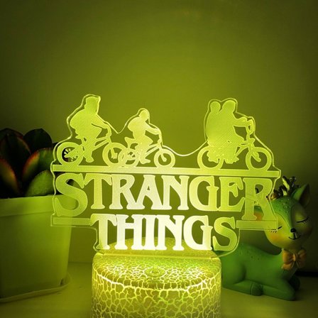 Stranger Things Nattlys 3D LED Illusionslampe med 16 Farger Fjernkontroll For Barnerom Dekorasjoner Lys -- Crack Seat