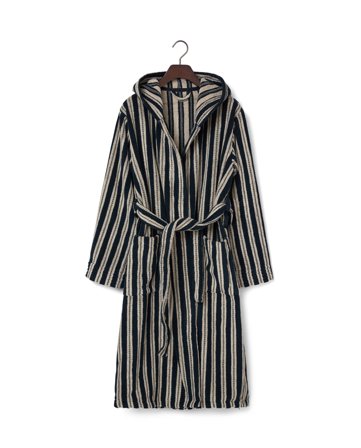 Lexington Unisex-Bademantel aus Baumwolle mit Kapuze, marineblau