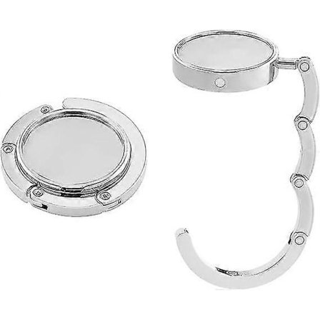4x Håndtaskekrog - Foldbar metal taskeophæng - Taskeholder til bord eller skrivebord Håndtaskeophæng - Sølv