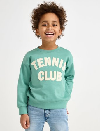Lindex Sweatshirt Front Print - Green - 104
