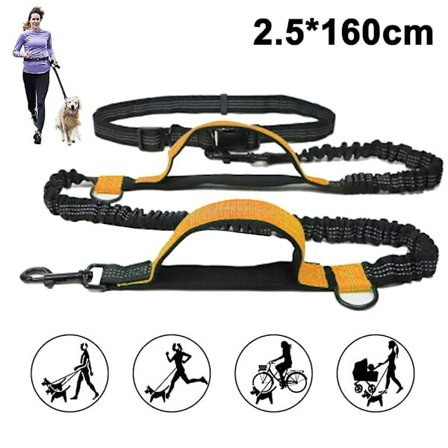 2023 Dog Leash, Upgrade Hands-free Dog Leash With Two Bungees, Long Nylon Dog Leash With Adjustable Waist Belt For Running