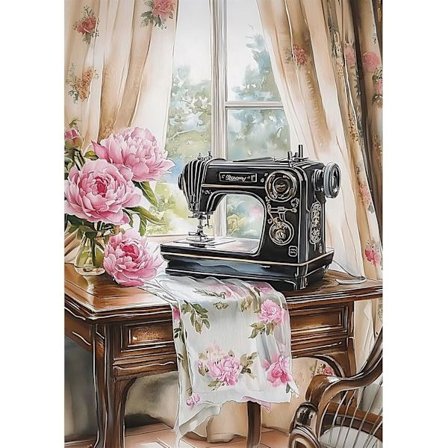 Diamond Painting Kits til voksne, Symaskine Diamond Art Dots Fuld Drill DIY Gem Art, Voksen Håndværk Kits Kunst og Håndværk, Vægdekoration til 