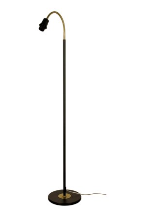 Aneta Lighting LJUSDAL golvlampe 1-arm, svart/matt messing, E27