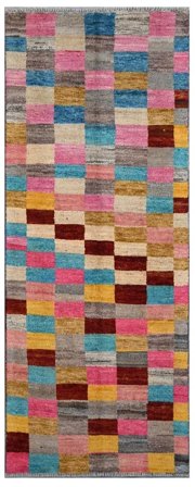 Tappeto Berber Colourful 75X198 Passatoie Marrone/Rosso Scuro (Lana, Afghanistan)