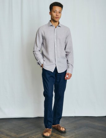 Bruun & Stengade Bs Antonelli Casual Modern Fit Shirt - Grey - XL