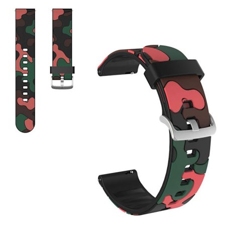 Huawei Watch GT / GT 2e / GT 2 46mm camouflage silikon klockarmband - röd / grön camouflage