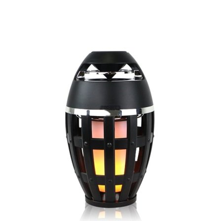 Utomhusfakkel Bluetooth-højttaler med flammeeffektlys, vandtætte trådløse højttalere, LED-lygte