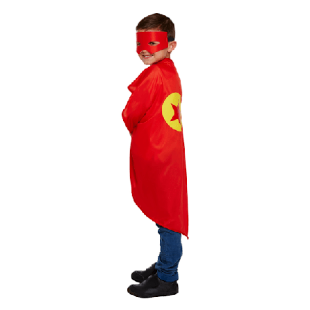 Barn/Barn Superhero Mask & Cape Set One Size Röd